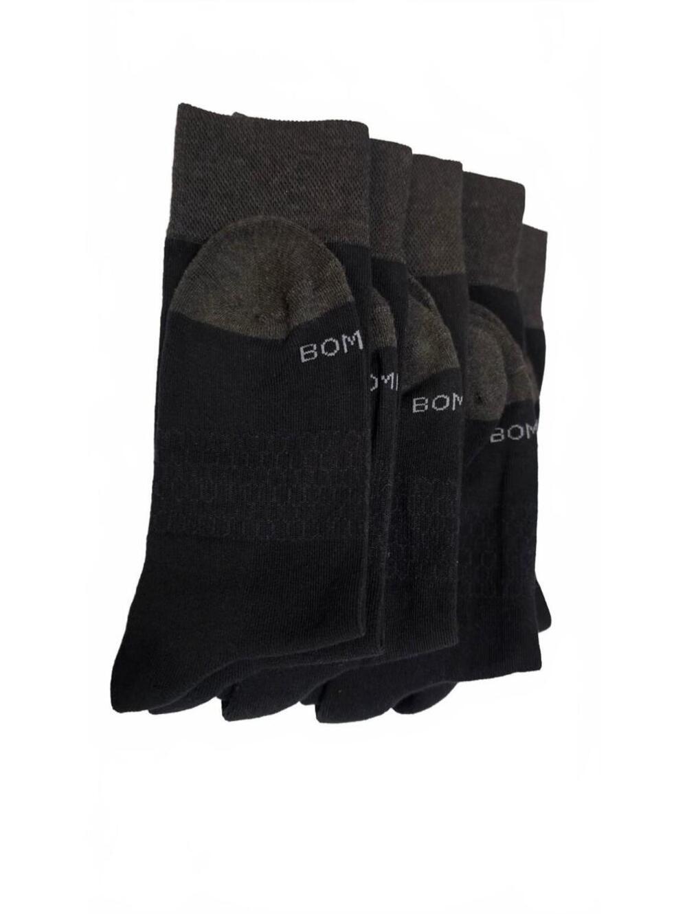 Bombas Dress Socks Crew / Calf 4 Pairs Men's M Black Cotton Lightweight NEW